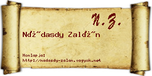 Nádasdy Zalán névjegykártya