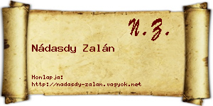 Nádasdy Zalán névjegykártya